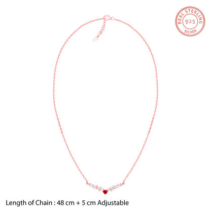 Rose Gold Red Heart Necklace