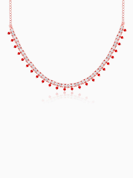 Rose Gold Passionate Heart Choker Necklace