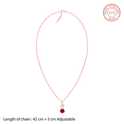 Rose Gold Dual Scarlet Pendant With Link Chain