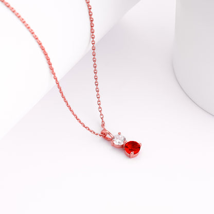 Rose Gold Dual Scarlet Pendant With Link Chain