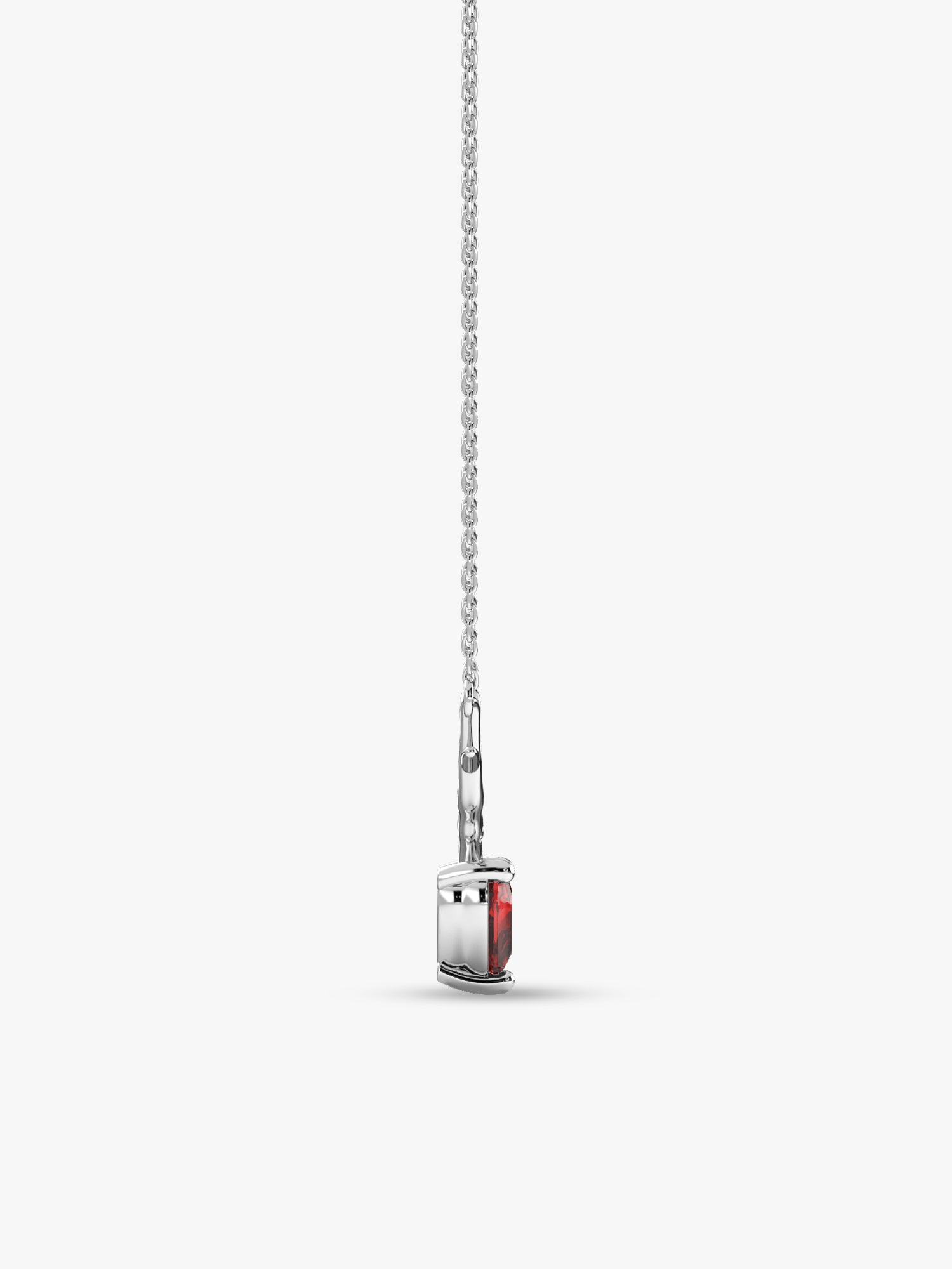 Silver Deer Heart in Red Necklace