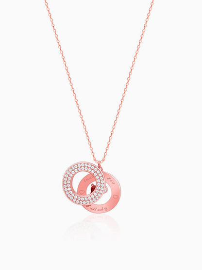 Rose Gold Custom Loving You Endlessly Pendant With Link Chain