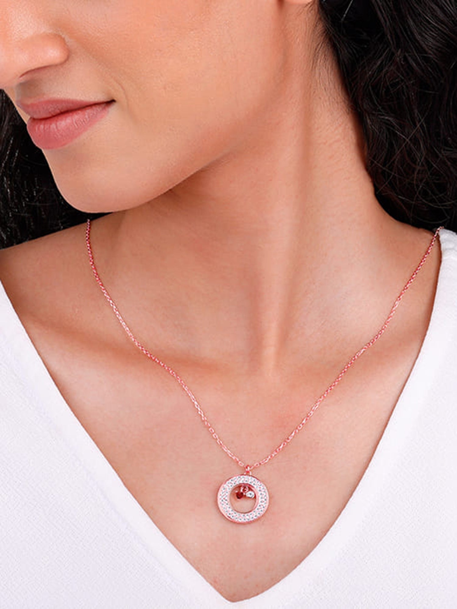 Rose Gold Custom Loving You Endlessly Pendant With Link Chain
