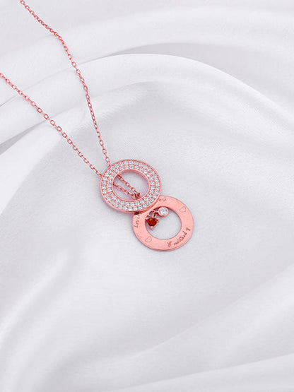 Rose Gold Custom Loving You Endlessly Pendant With Link Chain