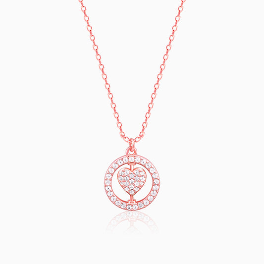 Rose Gold Rotatable You Complete Me Pendant With Link Chain
