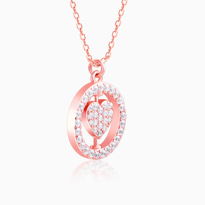 Rose Gold Rotatable You Complete Me Pendant With Link Chain