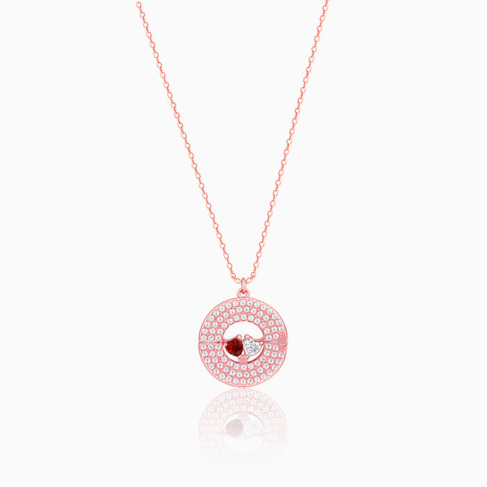 Rose Gold You & Me Pendant With Link Chain