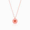 Rose Gold I Love You Floral Pendant With Link Chain