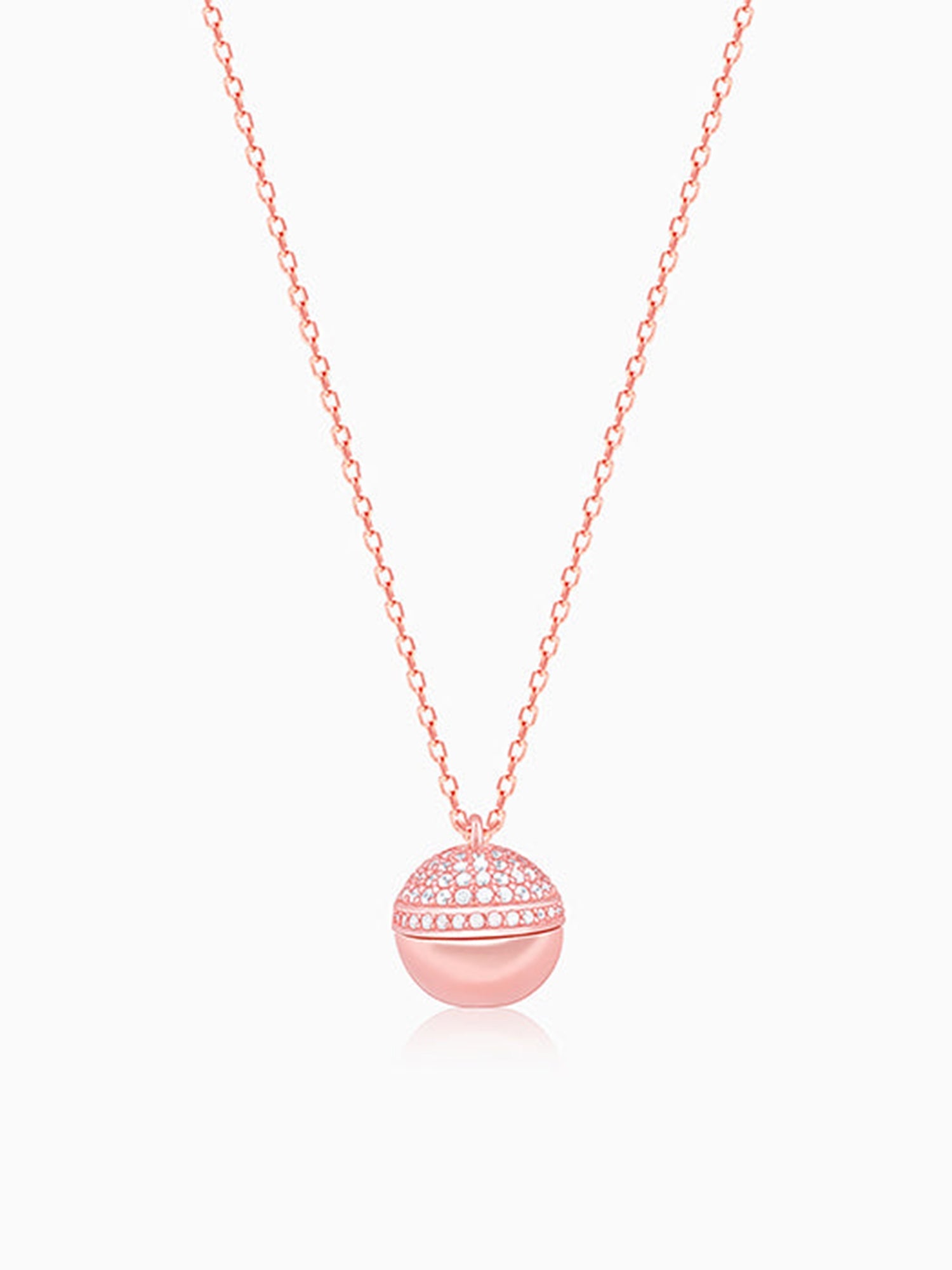 Rose Gold Heart Treasures Pendant With Link Chain