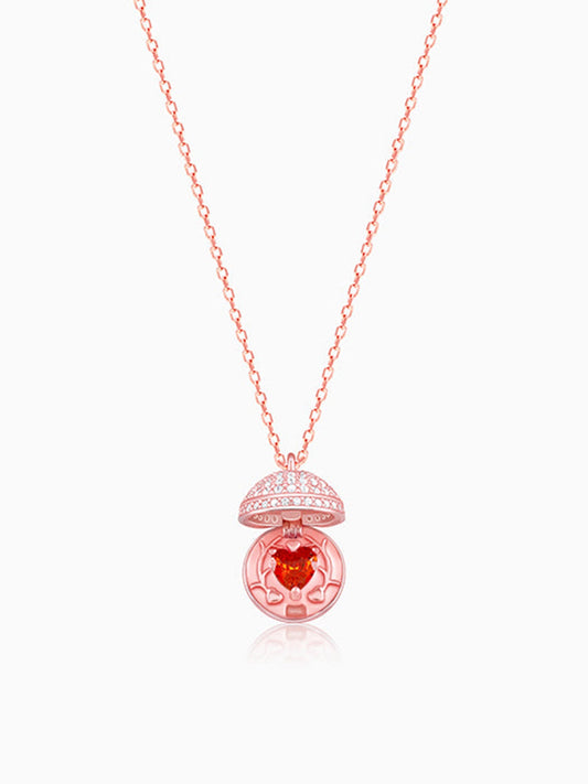 Rose Gold Heart Treasures Pendant With Link Chain