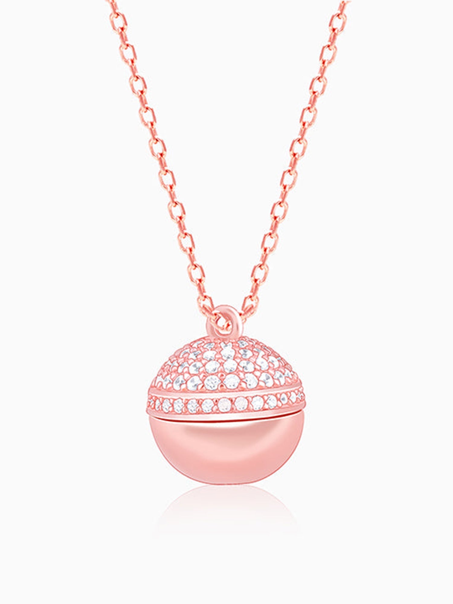 Rose Gold Heart Treasures Pendant With Link Chain