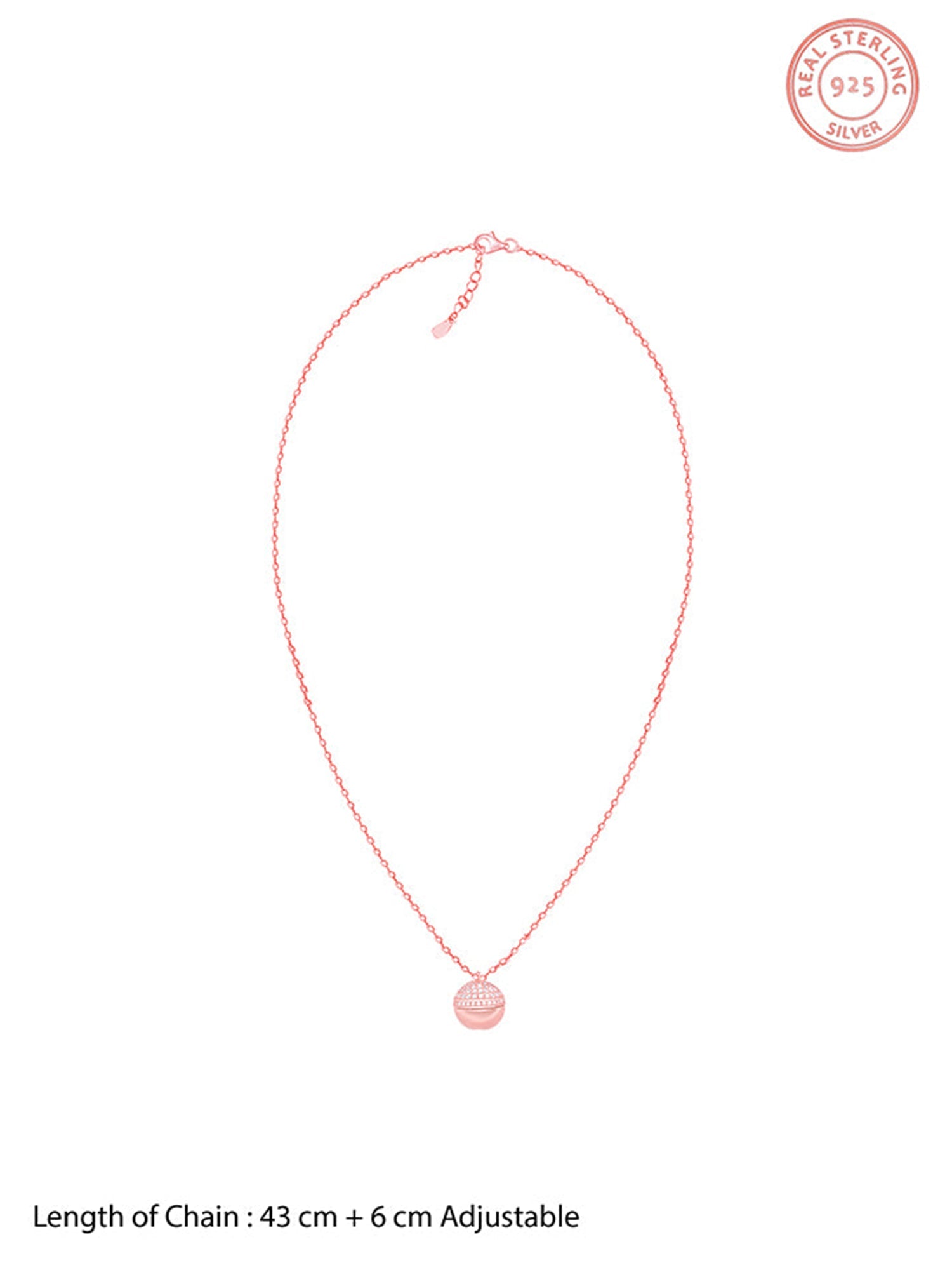 Rose Gold Heart Treasures Pendant With Link Chain