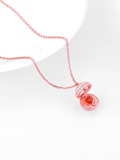 Rose Gold Heart Treasures Pendant With Link Chain