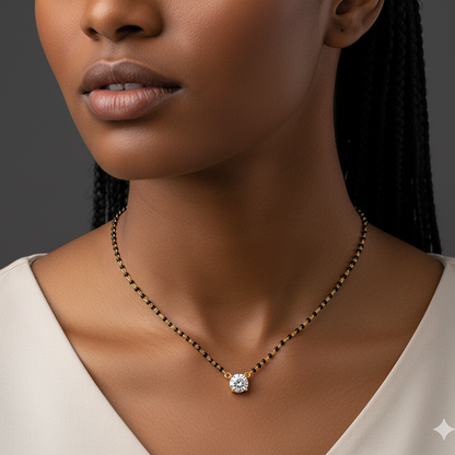 Golden Classic Solitaire Mangalsutra
