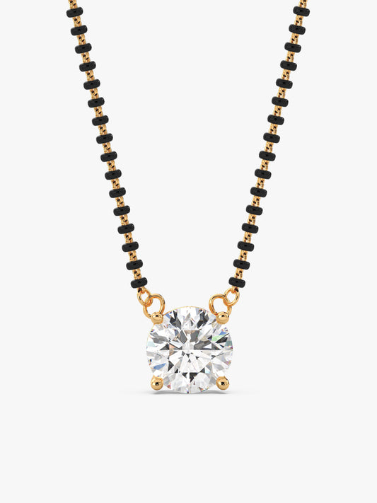 Golden Classic Solitaire Mangalsutra