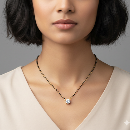 Golden Classic Solitaire Mangalsutra