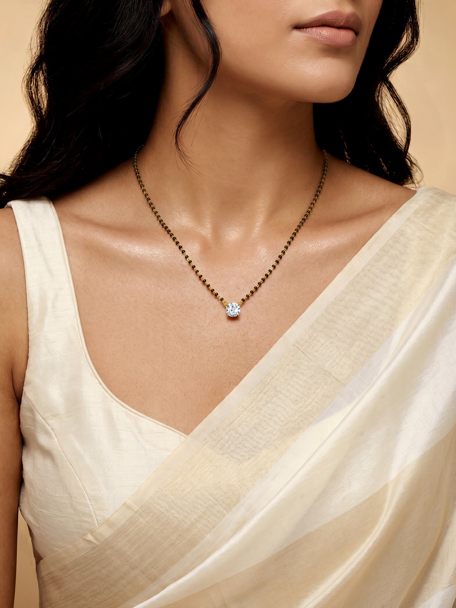 Golden Classic Solitaire Mangalsutra