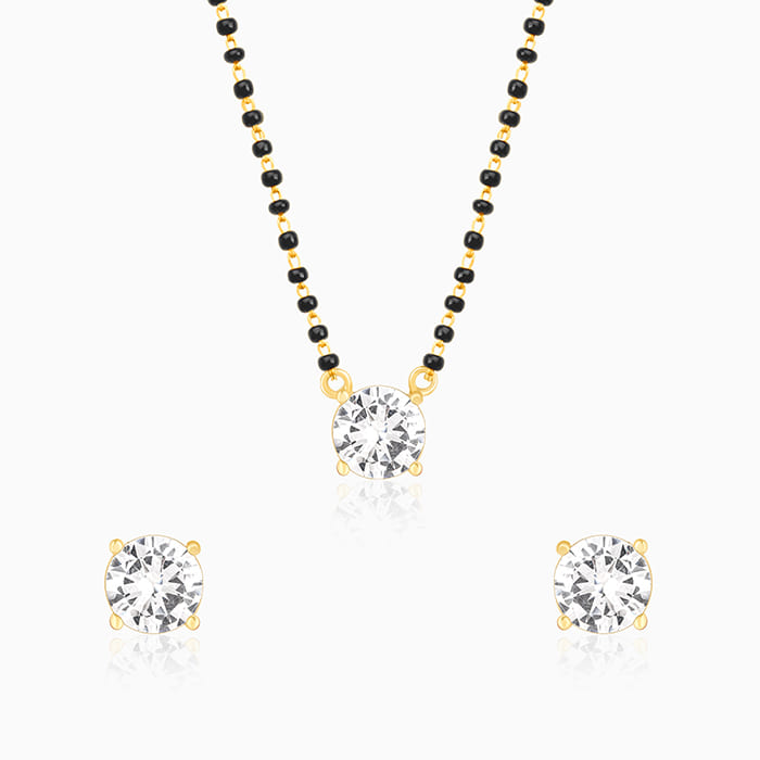 Buy Golden Classic Solitaire Mangalsutra Set at Best Price GIVA Jewellery
