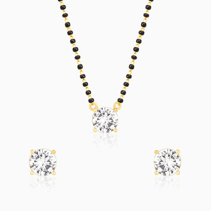 Golden Classic Solitaire Mangalsutra Set