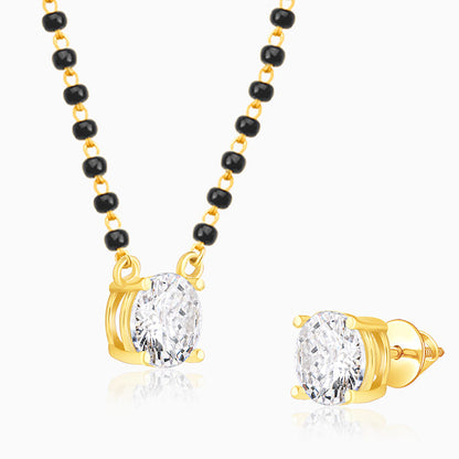 Golden Classic Solitaire Mangalsutra Set