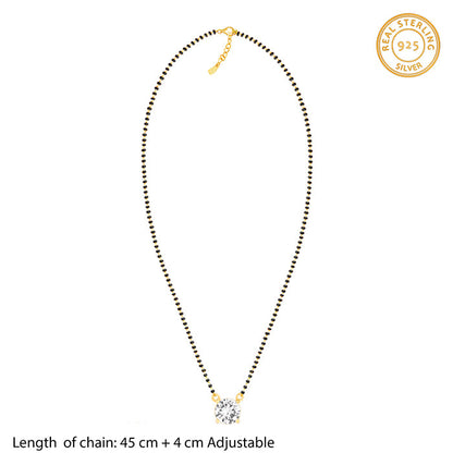 Golden Classic Solitaire Mangalsutra Set