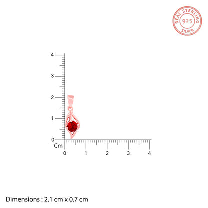 Rose Gold Falling Dew in Red Pendant With Link Chain