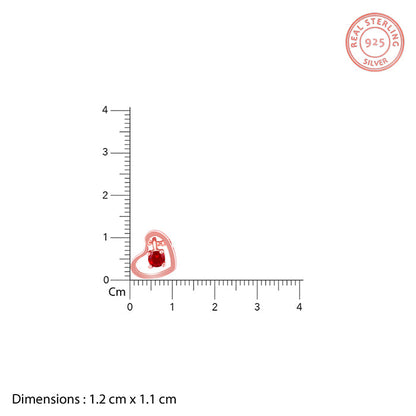 Rose Gold Whole Heart in Red Necklace