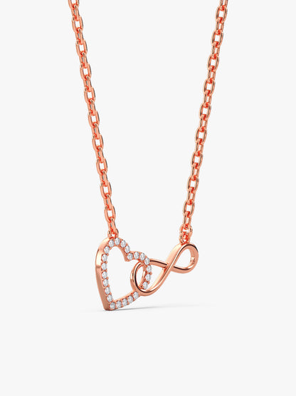Rose Gold Sparkling Infinity Necklace