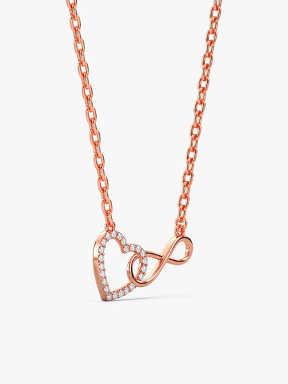 Rose Gold Sparkling Infinity Necklace