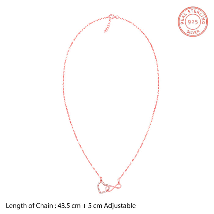 Rose Gold Sparkling Infinity Necklace - view 6