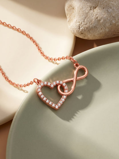 Rose Gold Sparkling Infinity Necklace