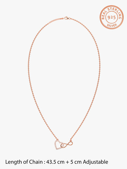 Rose Gold Sparkling Infinity Necklace