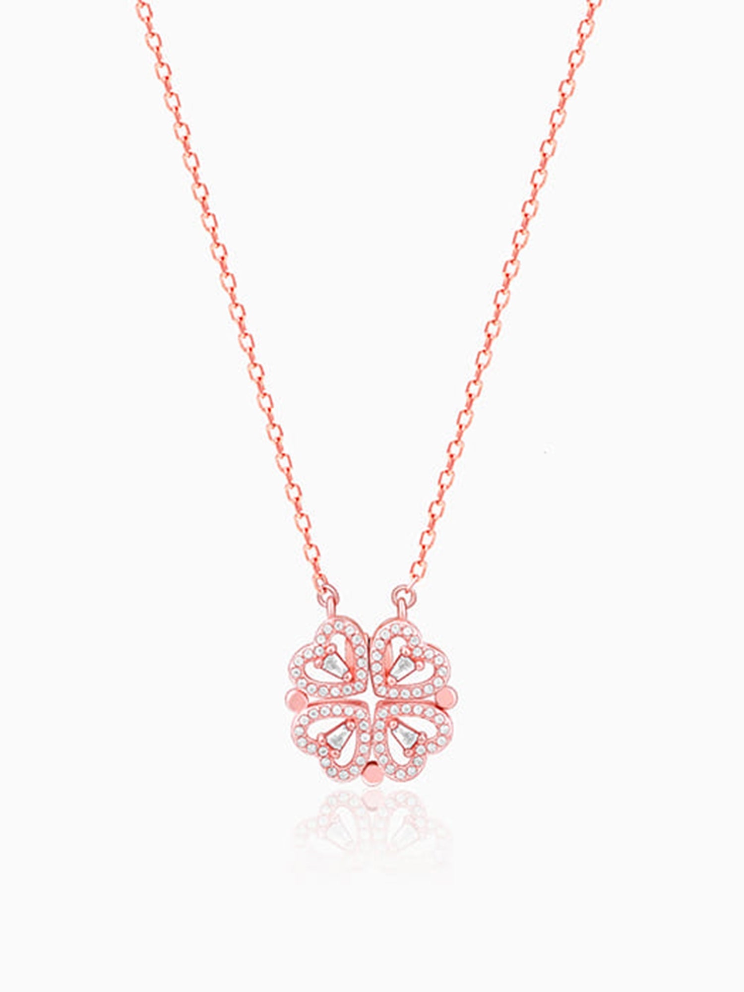 Rose Gold Clover Heart Convertible Necklace
