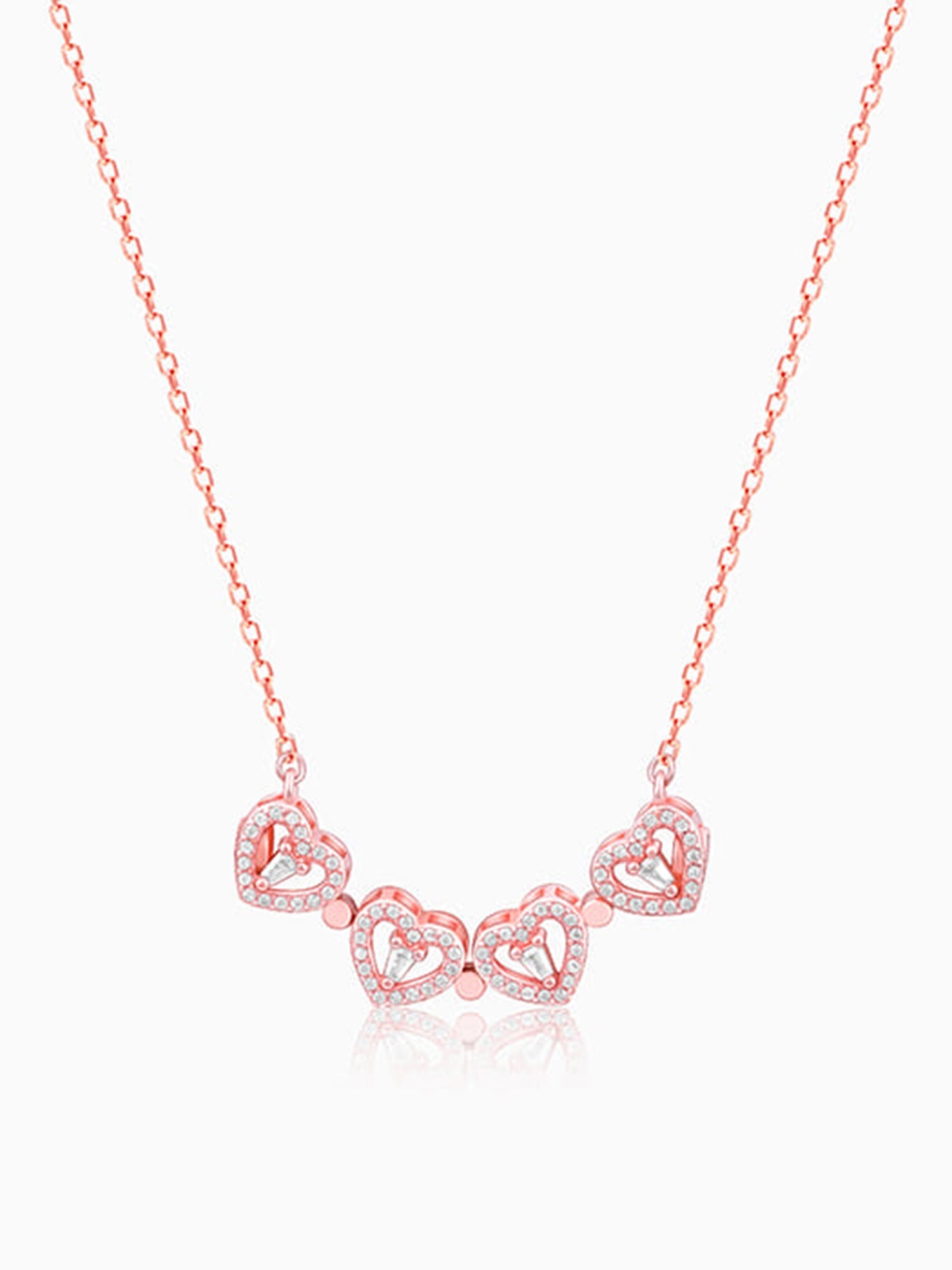 Rose Gold Clover Heart Convertible Necklace