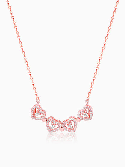 Rose Gold Clover Heart Convertible Necklace