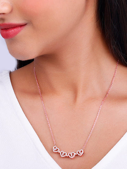 Rose Gold Clover Heart Convertible Necklace