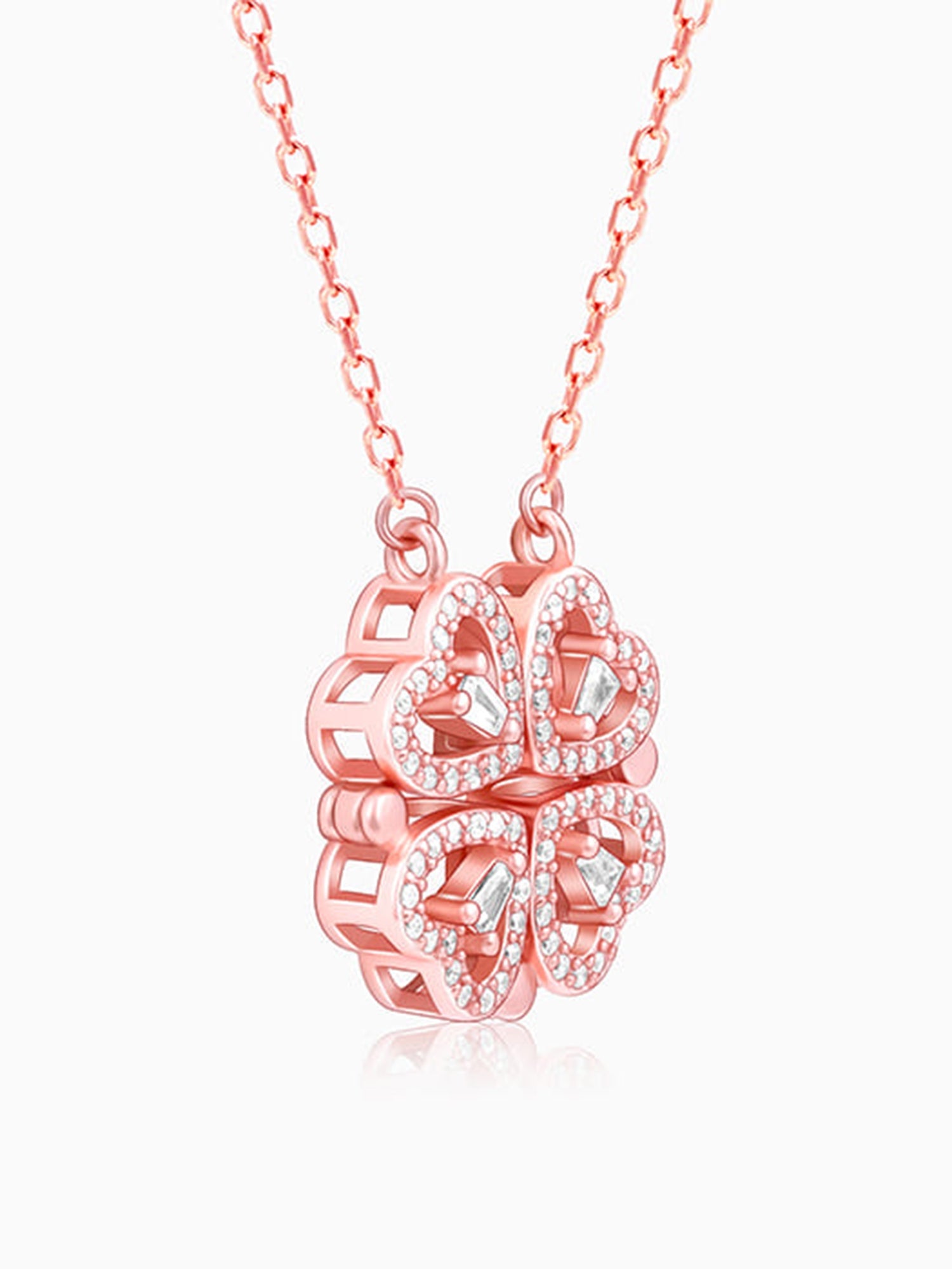 Rose Gold Clover Heart Convertible Necklace
