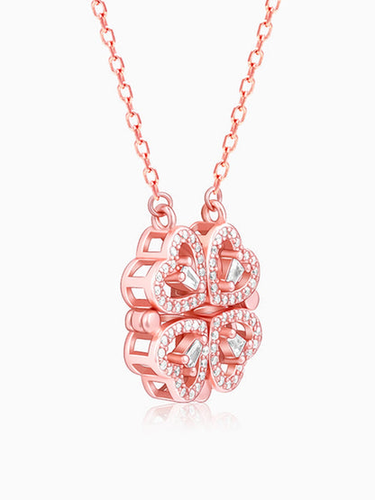 Rose Gold Clover Heart Convertible Necklace