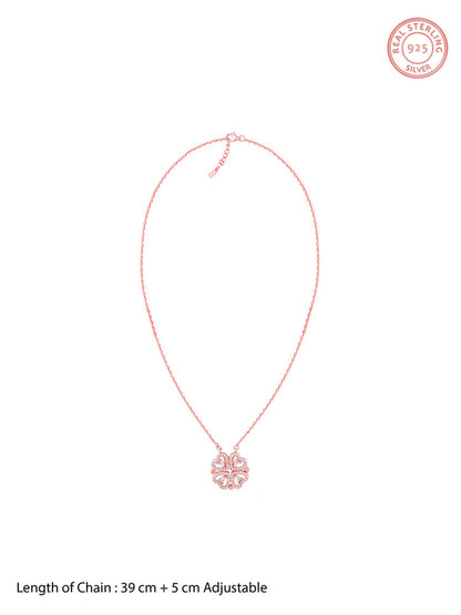 Rose Gold Clover Heart Convertible Necklace