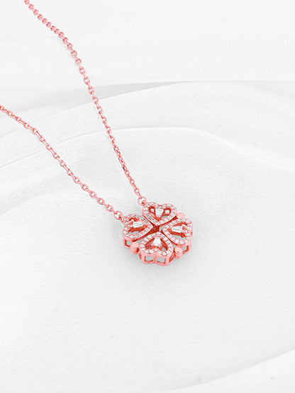 Rose Gold Clover Heart Convertible Necklace