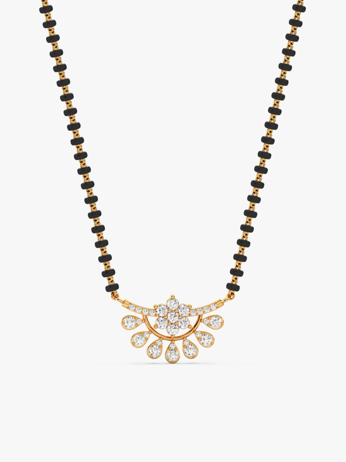 Golden Floral Moon Mangalsutra