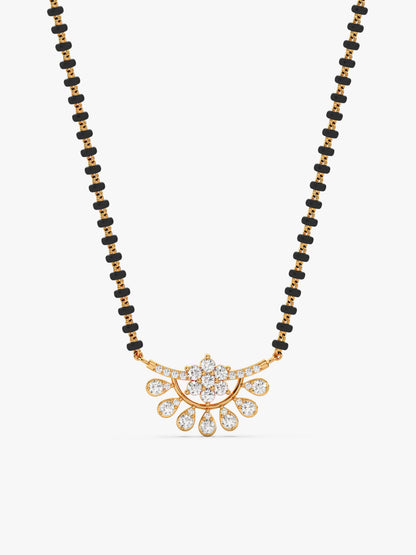 Golden Floral Moon Mangalsutra