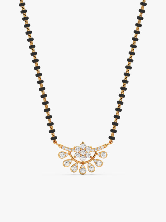 Golden Floral Moon Mangalsutra