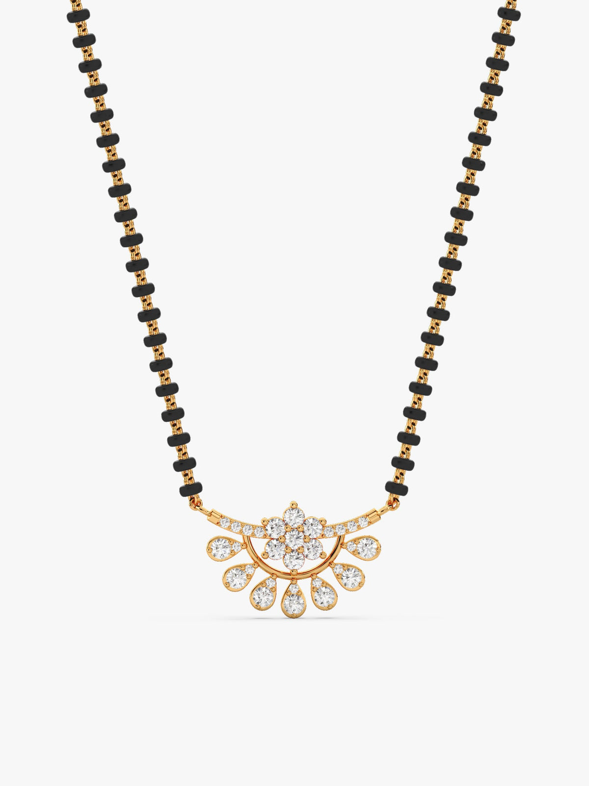 Golden Floral Moon Mangalsutra