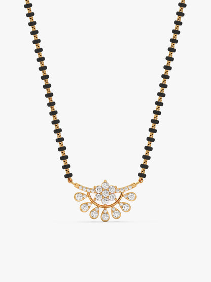 Golden Floral Moon Mangalsutra