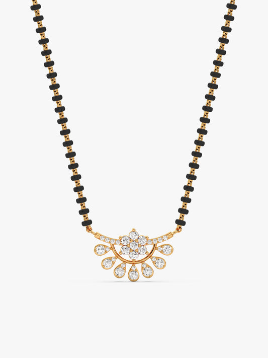 Golden Floral Moon Mangalsutra