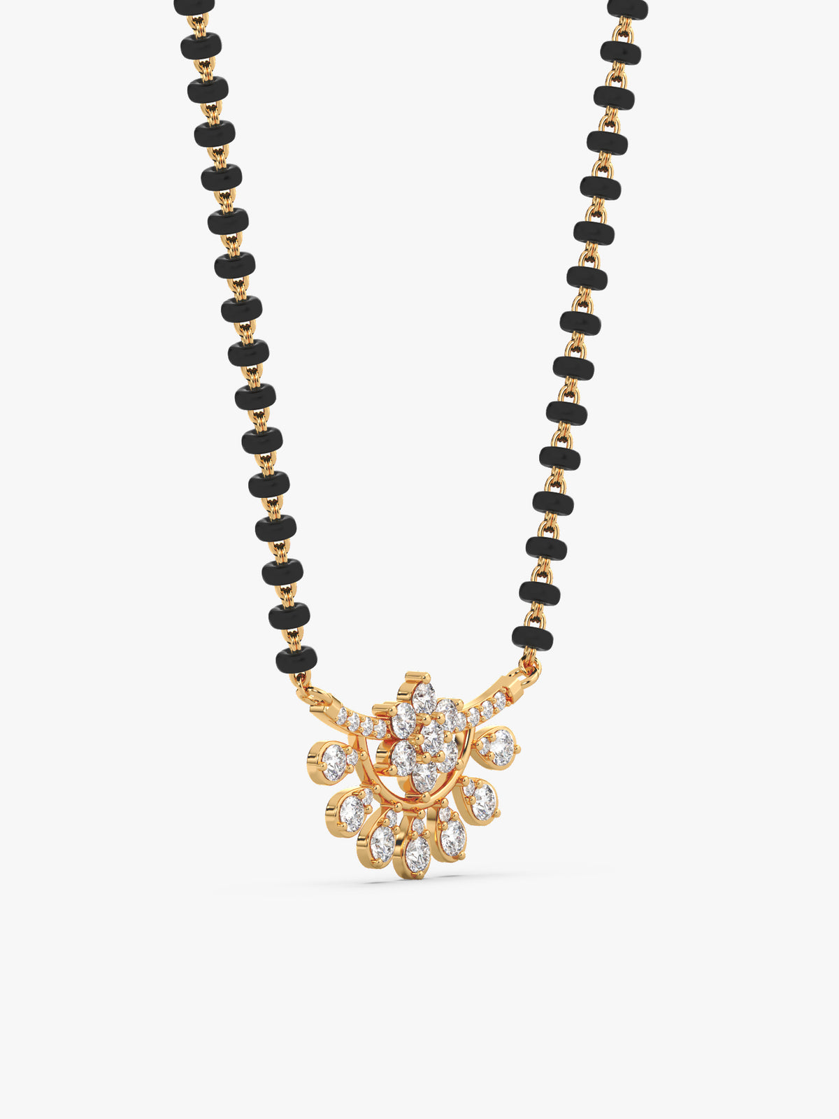 Golden Floral Moon Mangalsutra