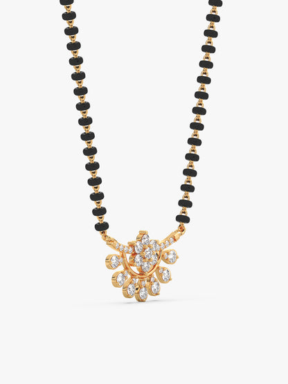 Golden Floral Moon Mangalsutra