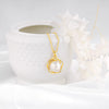 Golden Nested Pearl Pendant With Link Chain