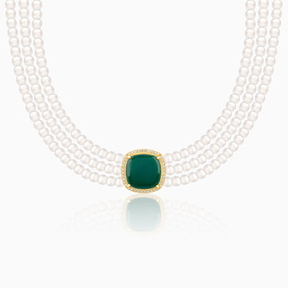 Golden Evergreen Pearl Choker